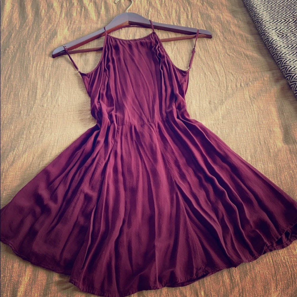 Maroon open back brandy Melville dress